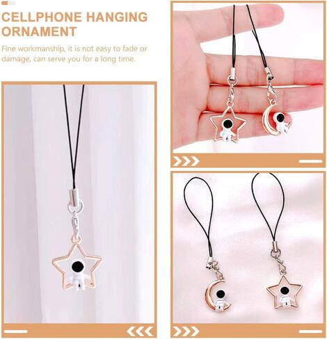 ULTECHNOVO Phone Charms Strap, Astronaut Pendant Phone Charm Cell Phone Hanging Charm Keychain Pendants(2Pcs) in Kuwait