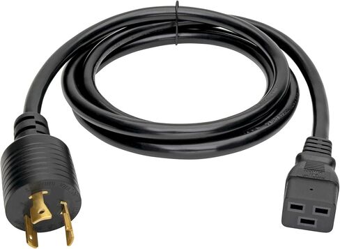 Toptekits Heavy-Duty Power Cord NEMA L6-20P to C19 for PDU and UPS 10ft/3m, 20A, 250V, 12AWG, IEC-320-C19 to NEMA L6-20P Power Cable, UL Listed in Saudi Arabia
