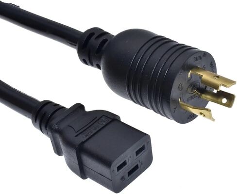 Toptekits Heavy-Duty Power Cord NEMA L6-20P to C19 for PDU and UPS 10ft/3m, 20A, 250V, 12AWG, IEC-320-C19 to NEMA L6-20P Power Cable, UL Listed in Saudi Arabia