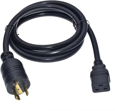 Toptekits Heavy-Duty Power Cord NEMA L6-20P to C19 for PDU and UPS 10ft/3m, 20A, 250V, 12AWG, IEC-320-C19 to NEMA L6-20P Power Cable, UL Listed in Saudi Arabia