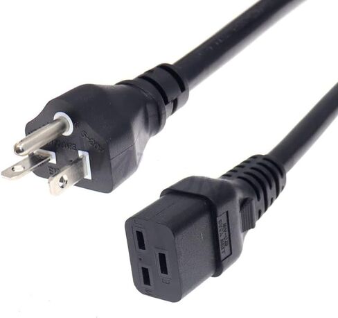Toptekits Heavy-Duty Power Cord NEMA L6-20P to C19 for PDU and UPS 10ft/3m, 20A, 250V, 12AWG, IEC-320-C19 to NEMA L6-20P Power Cable, UL Listed in Kuwait