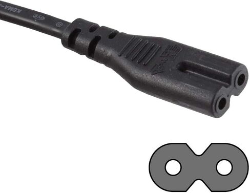 United Kingdom UK 2- Slot Printer Power Cord Cable, Non-Polarized (IEC-320-C7 to CEE 7/16) Works with Printer, TV, PS4 Game Console and More for UK Travel (UK) in Saudi Arabia