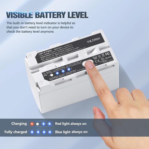 VILTROX V Mount Battery BP-V150, 14.8V 10050mAh Mini V-Mount Battery 150Wh with D-TAP, BP, USB-A, OLED Screen, Support 65W PD USB-C Fast Charger, for Camcorder, Camera and Monitor in Kuwait