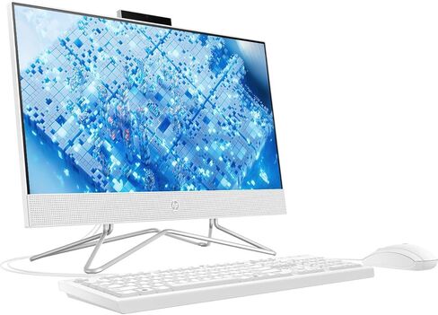 HP All-in-One Desktop Computer, 21.5" 1080P FHD Display, 32GB RAM, 1TB SSD, Intel Duel Core Celeron Processor, Webcam, WiFi, HDMI, Wired Keyboard&Mouse, P500 Portable SSD, Windows 11 in Saudi Arabia
