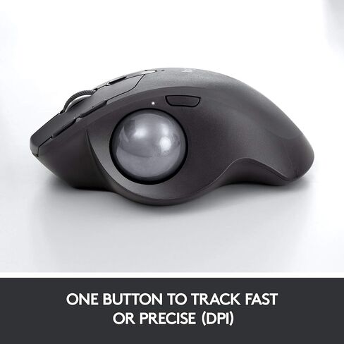 Logitech MX Ergo Wireless Trackball Mouse, Ergonomic Design, Move Content Between 2 Windows and Apple Mac Computers (Bluetooth or USB), Rechargeable - With Free Adobe Creative Cloud Subscription in Saudi Arabia