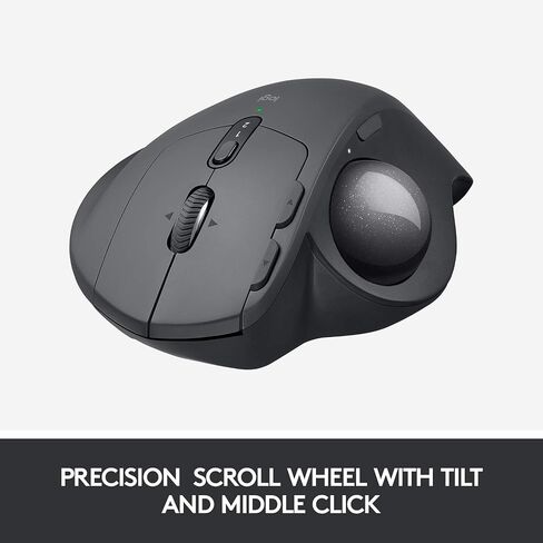 Logitech MX Ergo Wireless Trackball Mouse, Ergonomic Design, Move Content Between 2 Windows and Apple Mac Computers (Bluetooth or USB), Rechargeable - With Free Adobe Creative Cloud Subscription in Saudi Arabia