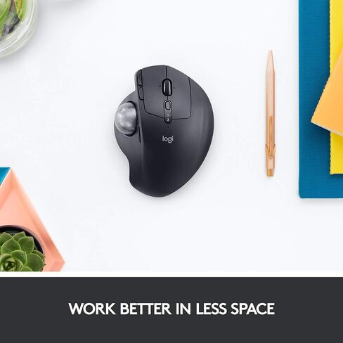 Logitech MX Ergo Wireless Trackball Mouse, Ergonomic Design, Move Content Between 2 Windows and Apple Mac Computers (Bluetooth or USB), Rechargeable - With Free Adobe Creative Cloud Subscription in Saudi Arabia