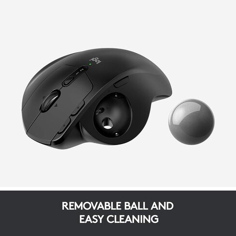 Logitech MX Ergo Wireless Trackball Mouse, Ergonomic Design, Move Content Between 2 Windows and Apple Mac Computers (Bluetooth or USB), Rechargeable - With Free Adobe Creative Cloud Subscription in Saudi Arabia