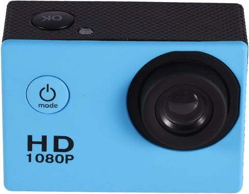 كاميرا الحركة 12 ميجابكسل مقاومة للماء بطول 30 مترًا للفيديو الرياضي الخارجي كاميرا DV 1080 بكسل عالية الدقة LCD كاميرا فيديو صغيرة مع بطاريات قابلة لإعادة الشحن بقدرة 900 مللي أمبير في الساعة ومجموعة ملحقات التثبيت (أزرق) in Kuwait