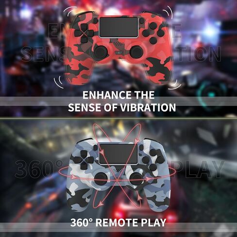 KDYGPDCT 2 Pack Wireless Controller for PS4/Pro/PS3,Wireless Remote Gamepad with 1000mAh Battery | Double Shock | Audio | 6-Axis Motion Sensor | Share Button (Red + Blue) in Saudi Arabia