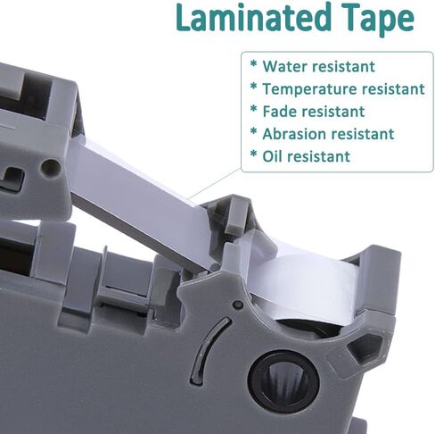 Hehua Compatible 1/4" (0.23") Laminated Tape Replacement for P-Touch TZe-211 TZe211 TZ211 TZ-211 Label Tape, 6mm x 8m Black on White TZ Tape, Water Resistant, 6-Pack | TZe211 TZ211 TZ-211 Label Tape, 6mm x 8m, Black on White TZ Tape, Water Resistant, 6-Pa in Saudi Arabia
