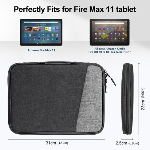 TiMOVO 9-11" Tablet Sleeve for iPad 10.2 2021-2019, iPad 10th Generation 2022, iPad Air 5/4 10.9, iPad Pro 11 2022-2018, Galaxy Tab S9/S8/A8/A7 2023, Protective Case with Elastic Handle, Dark Gray in Kuwait