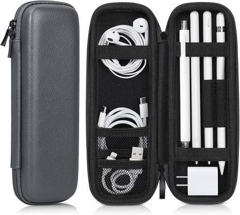 DTTO Holder Case for Apple Pencil Pro/Apple Pencil (1st/2nd Gen) / Apple Pencil (USB-C), PU Leather Hard Protective Storage Case for iPad Pencil Accessories, USB Cable, Samsung Stylus, Black in Kuwait