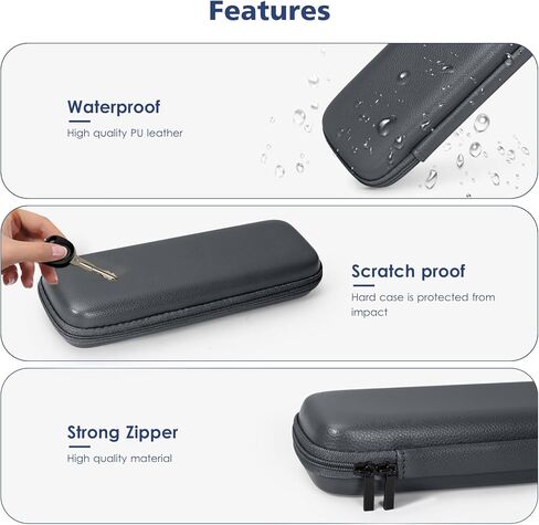 DTTO Holder Case for Apple Pencil Pro/Apple Pencil (1st/2nd Gen) / Apple Pencil (USB-C), PU Leather Hard Protective Storage Case for iPad Pencil Accessories, USB Cable, Samsung Stylus, Black in Kuwait