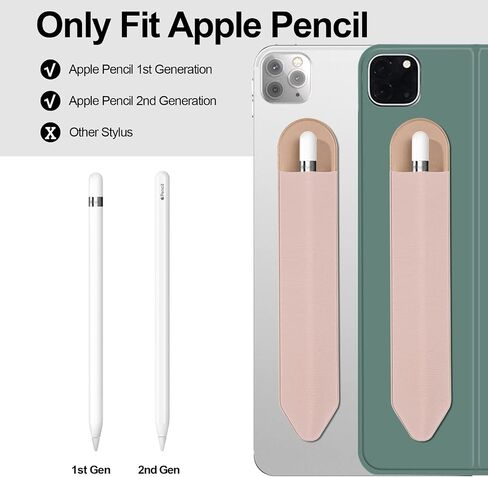 Apple Pencil Holder, 5 Pack Durable Elastic Apple Pencil (1st and 2nd Gen) Case Pocket, Adhesive Sleeve Pouch for iPad 8.3/9.7/10.2/10.5/11/12.9 Inch (Black Black) in Kuwait
