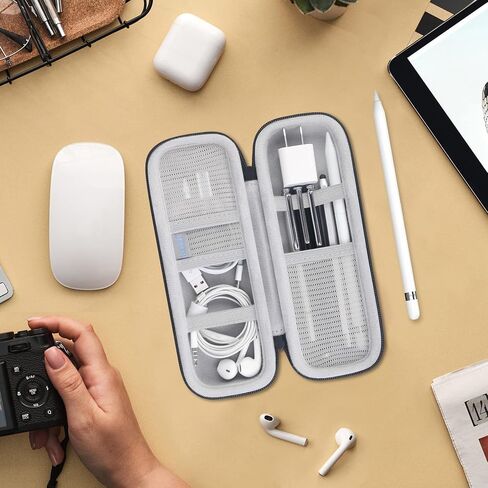 حامل مقلمة Lacdo Apple لقلم Apple (USB-C)، قلم Apple Pencil 2nd/1st، قلم iPad Pro Pen، ملحقات قلم Apple، قلم Samsung Stylus، كابل USB، حقيبة حمل واقية صلبة لسماعات الأذن، أسود in Kuwait
