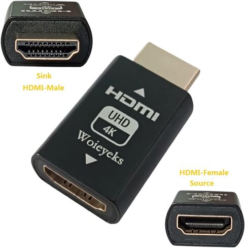 Woieyeks 2K HDMI EDID المحاكي، محول محاكي العرض لـ Thunderbolt (منفذ عرض صغير/منفذ العرض) إلى محول HDMI KVM/موسع/مستقبل AV/مقسمات الفيديو تدعم 1080@60 هرتز (عبوتان) in Kuwait