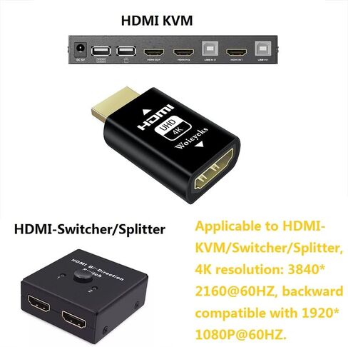 Woieyeks 2K HDMI EDID المحاكي، محول محاكي العرض لـ Thunderbolt (منفذ عرض صغير/منفذ العرض) إلى محول HDMI KVM/موسع/مستقبل AV/مقسمات الفيديو تدعم 1080@60 هرتز (عبوتان) in Kuwait
