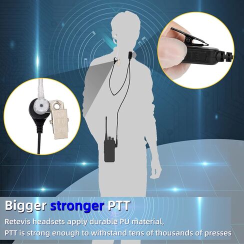 Retevis VOX Hands Free Walkie Talkie Earpiece with Mic, Coil Tube, Compatible RT22 RT21 H-777 RT68 RT22S RT19 Baofeng UV-5R Kenwood Two Way Radio, Security 2 Way Radio Earpiece(2 Pack) in Saudi Arabia