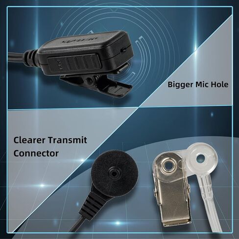 Retevis VOX Hands Free Walkie Talkie Earpiece with Mic, Coil Tube, Compatible RT22 RT21 H-777 RT68 RT22S RT19 Baofeng UV-5R Kenwood Two Way Radio, Security 2 Way Radio Earpiece(2 Pack) in Saudi Arabia