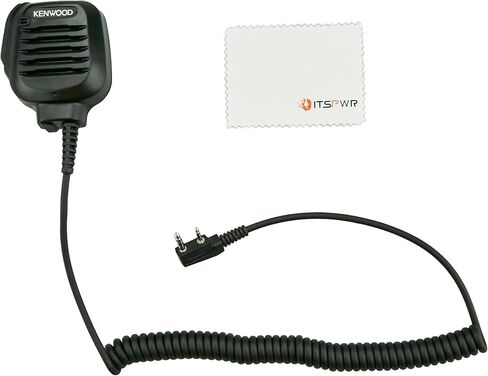 ITSPWR Bundle Containing: Kenwood KMC-45 Heave Duty Military Spec Speaker Microphone with 2.5mm Earpiece Jack Listen Only, Replace of KMC-17, and ITSPWR Cleaning Cloth in Kuwait