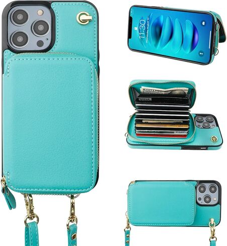 Bocasal Multi-Slot Crossbody Wallet Case for iPhone 14 Pro Max, Black in Saudi Arabia