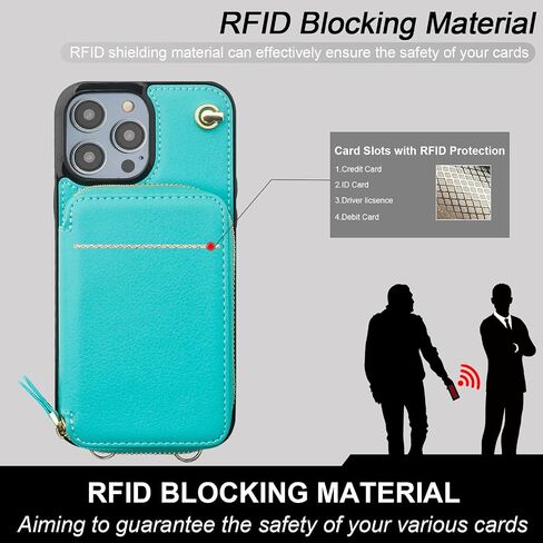 Bocasal Multi-Slot Crossbody Wallet Case for iPhone 14 Pro Max, Black in Saudi Arabia