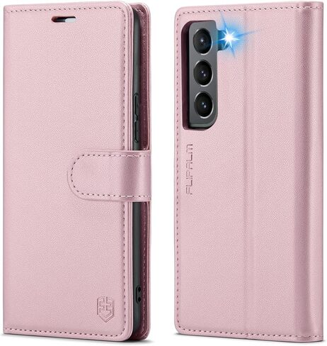 حافظة محفظة FLIPALM لهاتف Samsung Galaxy S21 مع حامل بطاقات الائتمان RFID، غطاء واقٍ من جلد البولي يوريثان قابل للطي ومسند للصدمات للنساء والرجال لهاتف Samsung S21 (أرجواني) in Kuwait