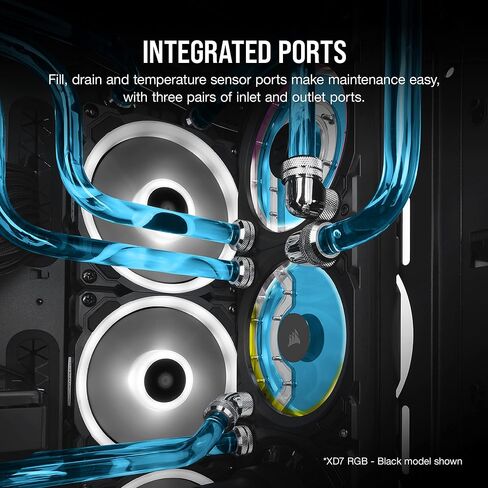 CORSAIR Hydro X Series XD7 RGB Pump/Reservoir Combo (360mm Distribution Plate System, D5 PWM Pump, 140 ml Reservoir, 36 Individually Addressable RGB LEDs, Temperature Sensor) White in Saudi Arabia