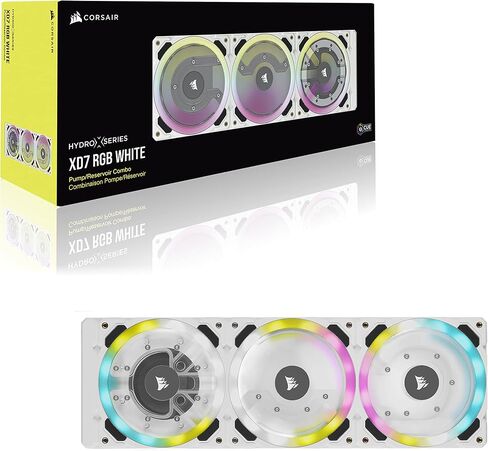 CORSAIR Hydro X Series XD7 RGB Pump/Reservoir Combo (360mm Distribution Plate System, D5 PWM Pump, 140 ml Reservoir, 36 Individually Addressable RGB LEDs, Temperature Sensor) White in Saudi Arabia