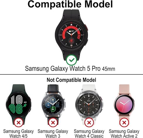 [4+6 Pack] BHARVEST for Samsung Galaxy Watch 5 Pro 45mm Screen Protector and Case, 4 Packs Hard PC Frame Cover with 6 Sets Tempered Glass Protective Film for Galaxy Watch 5 Pro 45mm in Kuwait