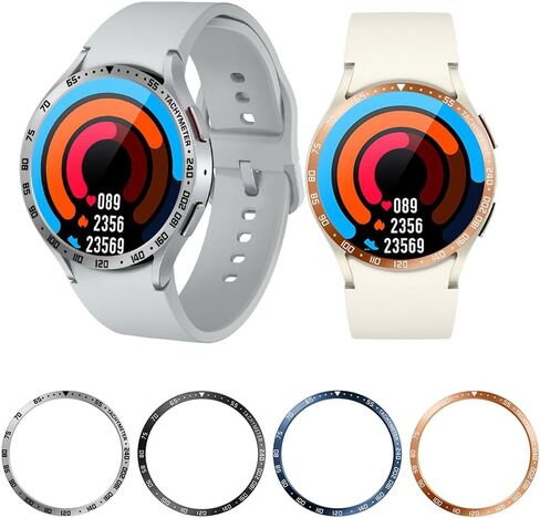 AISPORTS Bezel Styling Compatible for Samsung Galaxy Watch 6 Classic 47mm Bezel Ring Adhesive Cover Anti Scratch Stainless Steel Metal Bezel Loop Protective Case Cover for Galaxy Watch 6 Classic 47mm in Saudi Arabia