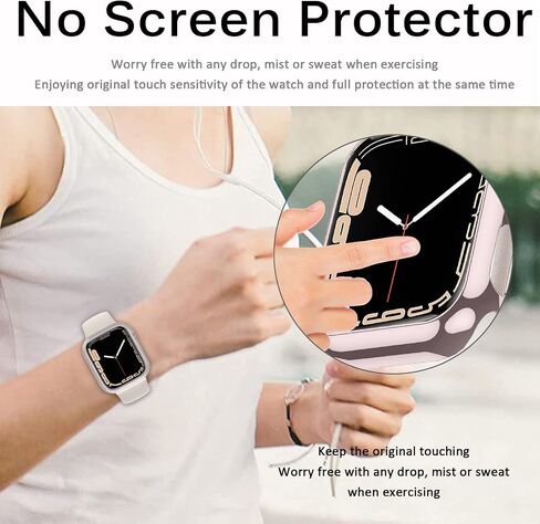 Miimall Compatible for Apple Watch 41mm Series 9/8/7 Case Women Men Hard PC Frame [No Screen Protector] Ultra-Thin Shockproof Full Protective Cover Frame Case for iWatch 9/8/7 41mm(Silver) in Kuwait