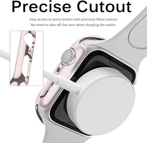 Miimall Compatible for Apple Watch 41mm Series 9/8/7 Case Women Men Hard PC Frame [No Screen Protector] Ultra-Thin Shockproof Full Protective Cover Frame Case for iWatch 9/8/7 41mm(Silver) in Kuwait