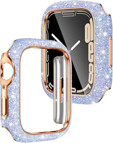 Compatible with Apple Watch Case 40/44/41/45mm Rhinestones Screen Protector Bumper Diamond iWatch SE/Series 9/8/7/6/5/4 Shiny Bling Protective Cover Women (4 Pack-NO Screen Protector, 40mm) in Kuwait