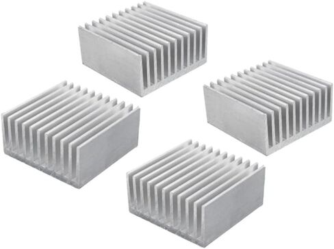 Easycargo 4pcs 40mm Heatsink 40mmx40mmx20mm, Aluminum Heatsink Kit, Cooling Heat Sink for 3D Printer Stepper Motor NEMA 17, TEC1-12706 Peltier Thermoelectric Cooler Module LED 40x40x20mm (Black) in Saudi Arabia