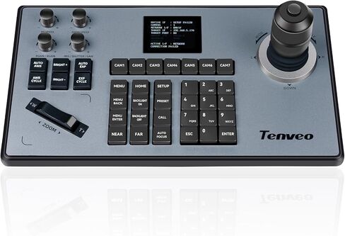 Tenveo PTZ كاميرا عصا التحكم تحكم شاشة LCD معاينة 4D عصا التحكم لوحة المفاتيح دعم NDI PoE Onvif Visca عبر IP RS422 RS485 RS232 Pelco-D/P للكنيسة/الحدث/OBS/Vmix/البث المباشر in Saudi Arabia