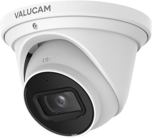كاميرا VALUCAM 4K PoE IP مع تقنية الذكاء الاصطناعي للكشف عن الإنسان/المركبة، ميكروفون مدمج، كاميرا مقلة العين بإضاءة النجوم بدقة 8 ميجابكسل في الهواء الطلق، عدسة ثابتة 2.8 مم مع رؤية ليلية 98 قدمًا، مقاومة للطقس IP67، فتحة بطاقة SD (256 جيجابايت) in Kuwait