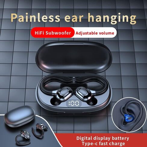 Wireless Earbud,Sports Bluetooth 5.3 Headphones,Bluetooth Earbud with Mic Deep Bass,in Ear Wireless Earphones Noise Cancelling Headphones,Ear Buds with Earhooks IP7 Waterproof for iPhone/Android in Saudi Arabia