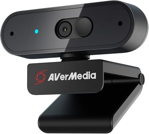 AVerMedia PW310P Webcam, Webcam Cover, 1080p/30fps Videochat and Recording, Plug and Play, Microphones, Stream, Autofocus, Works with Skype, Zoom, Team - Black in Saudi Arabia