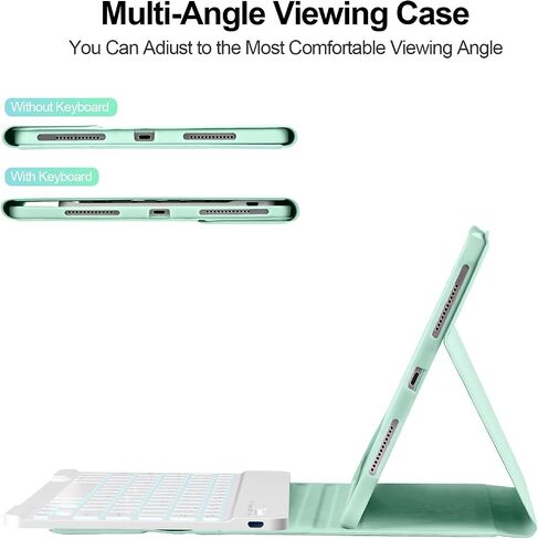 حافظة لوحة مفاتيح iPad Air الجيل الخامس 10.9 بوصة، حافظة لوحة مفاتيح لجهاز iPad Pro 11 بوصة 4th (2022)/iPad Air 4th Gen 10.9 بوصة - نوم/تنبيه تلقائي مع حامل أقلام رصاص 7 ألوان خلفية لجهاز iPad Pro 11 الجيل الثالث والثاني والأول in Kuwait