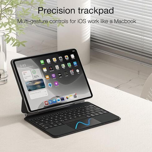 doqo Keyboard Case for ipad pro 11 inch 4th-2022/3rd-2021/2nd-2020/1st-2018 gen, ipad Air 10.9inch 5th/4th gen,Metal Keyboard Case with Multi-Touchpad,Floating Cantilever Stand in Kuwait