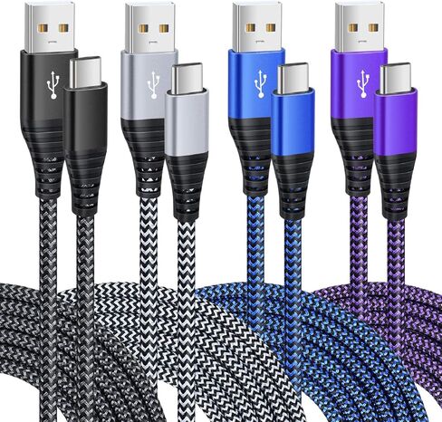 Besgoods 4-Pack 10ft USB Type C Cable, Long USB C Cable Fast Charging Type C Charger Braided Cable Compatible with Samsung Galaxy Note 8 9 S8 S9 S10, LG V30 V20 G5 G6, Google Pixel and More in Kuwait