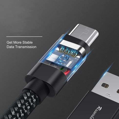 6ft Micro USB Cable 2-Pack, Heavy Duty Pet-Proof Braided Android Charger Cord, Fast Charging Wire with 25000+ Bend Lifespan for PS4 Controller, Kindle & Legacy Tech (Space Grey) in Saudi Arabia