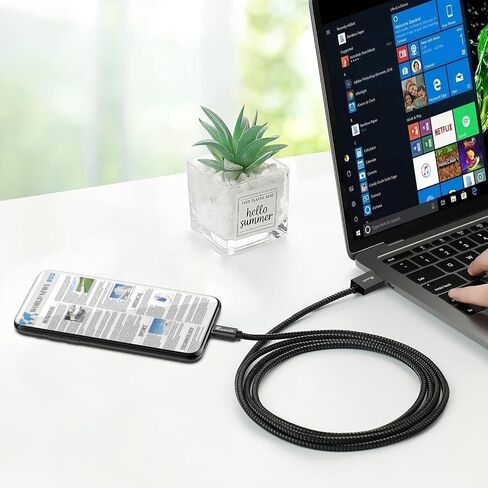 6ft Micro USB Cable 2-Pack, Heavy Duty Pet-Proof Braided Android Charger Cord, Fast Charging Wire with 25000+ Bend Lifespan for PS4 Controller, Kindle & Legacy Tech (Space Grey) in Saudi Arabia