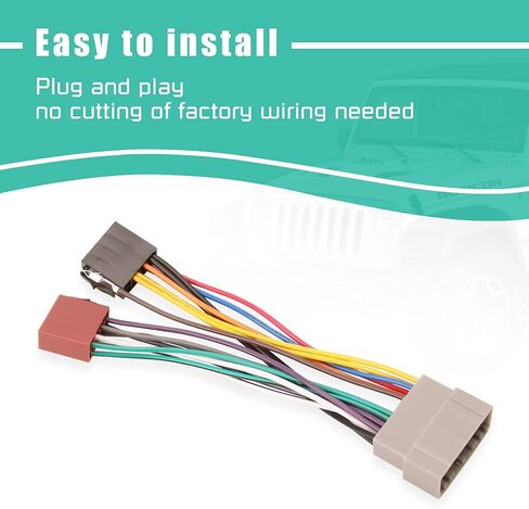 G Stereo Radio Wire Harness Aftermarket Install Power/Speaker Connector to OEM Plug Compatible with Volkswagen/VW 2004-2015, BMW 3/5, Audi 2002-2010 in Saudi Arabia