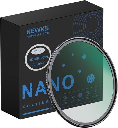 فلتر مستقطب دائري 49 مم، فلتر استقطاب دائري مقاوم للماء من NEWKS مع 30 طلاء متعدد الطبقات، مرشح CPL لعدسة كاميرا 49 مم، مع زجاج بصري عالي الدقة/إطار نحيف للغاية، يعزز التباين in Kuwait