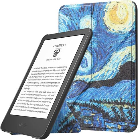 حافظة FANRTE تناسب جهاز Kindle الجديد مقاس 6 بوصات (إصدار الجيل الحادي عشر - 2022)، غطاء هيكل أوريغامي خفيف الوزن مع تنبيه/غفو تلقائي للقارئ الإلكتروني Kindle 2022 الجيل الحادي عشر، سماء مرصعة بالنجوم in Kuwait