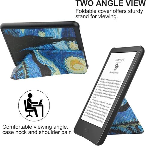 حافظة FANRTE تناسب جهاز Kindle الجديد مقاس 6 بوصات (إصدار الجيل الحادي عشر - 2022)، غطاء هيكل أوريغامي خفيف الوزن مع تنبيه/غفو تلقائي للقارئ الإلكتروني Kindle 2022 الجيل الحادي عشر، سماء مرصعة بالنجوم in Kuwait