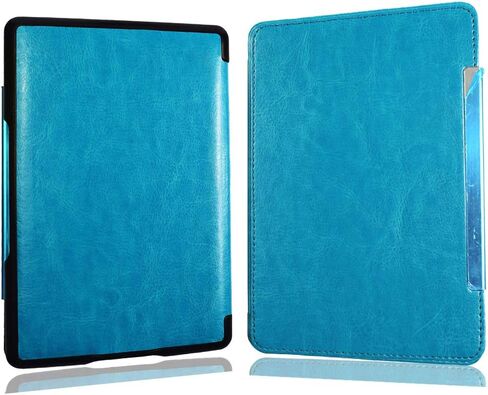 Kindle 4/5 (D01100) Cover, Black Leather Folio Case for Kindle Basic 4/5, Portable, Protects from Scratches & Dust, Easy to Carry in Kuwait